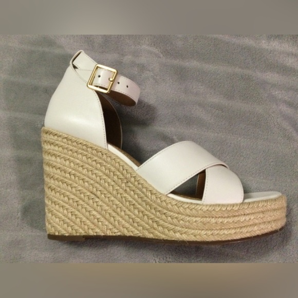 Lisa Vicky Gemi White Platform Espadrille Wedges Size 9M - Picture 8 of 12